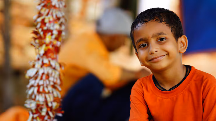 indian handsome boy with cute smile closeup face image